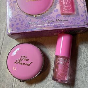 Too Faced Dream a Little Dream Cloud Crush Blush & Jelly LipGloss Set BNIB